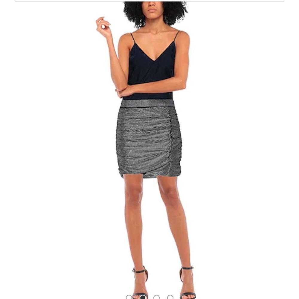 Pinko Rhinestone Scrunch Mini Skirt NWT (Retail $558)